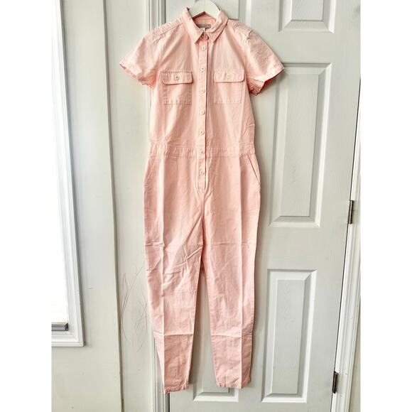 Outerknown Light Blush Pink S.E.A Short Sleeve Jumpsuit Boiler Big Girls 14 NWT - Picture 12 of 12